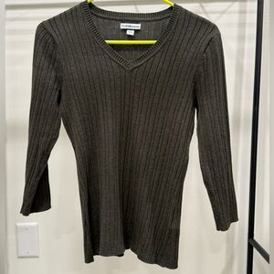 Croft & Barrow Ribbed Knit Sweater - olive